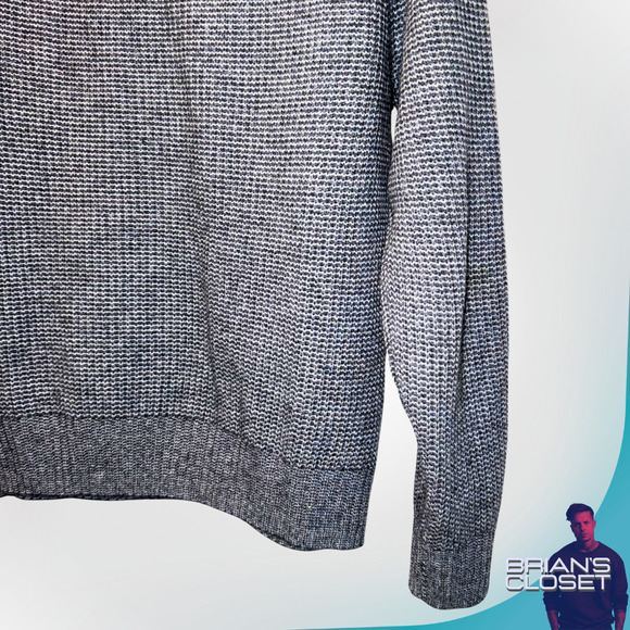 J. CREW Men's Waffle Crewneck Cashemere Sweater in Charcoal - M - Picture 3 of 13